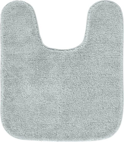 Garland Rug Traditional Nylon Washable Platinum Gray 4 Piece Set - Lid, Contour, 2 Bath Rugs - Soft, Absorbent, and Stylish for Your Bathroom
