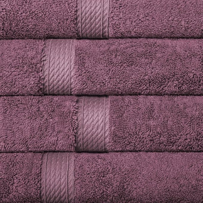 SUPERIOR Egyptian Cotton Plush & Absorbent, Hand Towel Set of 4, Plum | Quick Dry, Soft Luxury Towel Set, Bath Essentials for Bathroom, Guest Bath, Spa, 4 Piece Set, Madeline Towels