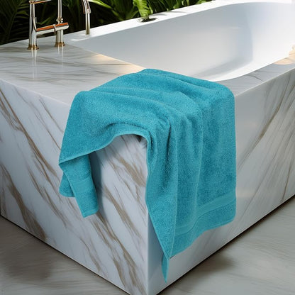 Commercial Bulk Pack of 12 Bath Towels – 100% Cotton Terry 24" x 48" – Ideal for Hotels, Salons, Gyms, Spas & Institutional Use – Teal Blue