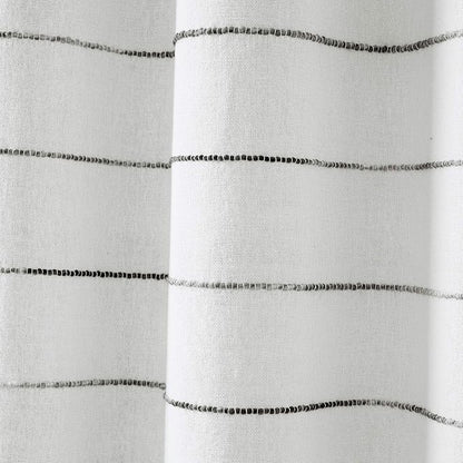 Lush Decor Ombre Stripe Yarn Dyed Cotton Shower Curtain, 72" W x 72" L, Gray & Multi - Fabric Shower Curtains - Striped Bathroom Curtain - Farmhouse & Coastal Decor