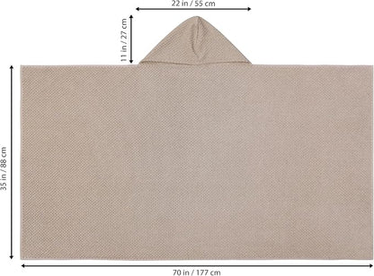COTTON CRAFT Hooded Bath Towel for Adults – 2 Pack 100% Cotton Bath Sheet | Waffle Weave Oversized 35x70 inch Ringspun Terry Bath Wrap with a hood - Soft Super Absorbent Quick Dry – 450 GSM – Linen