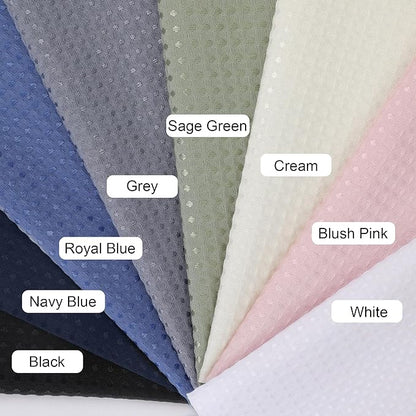 OVZME Long Fabric Shower Curtain Set, Waffle Textured Shower Curtain for Bathroom - Weight 230GSM Heavy Duty Hotel Spa Luxury Bath Curtain Set with 12 Plastic Hooks, 72x78, Navy Blue