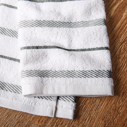 KitchenAid Albany Kitchen Towel 4-Pack Set, Grey/White, 16"x26"
