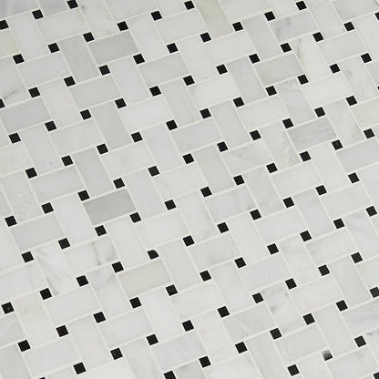 MSI Arabescato Carrara 12 in. x 12 in. Honed Marble Basketweave Tile – Kitchen Backsplash, Bathroom, Accent Wall, Shower, Mesh-Mounted Mosaic