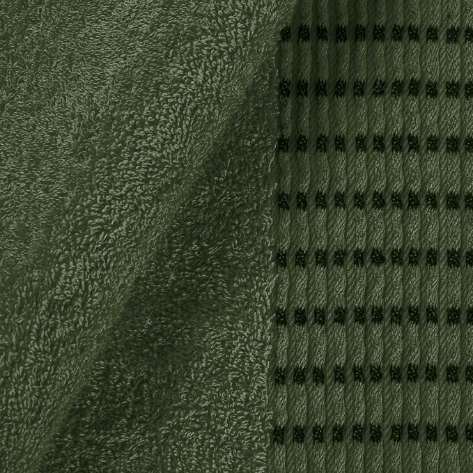 Cotton 2 Pack Oversized Bath Towel Set 28x55 inches, Large Bath Towels, Ultra Absorbant Compact Quickdry & Lightweight Towel, Ideal for Gym Travel Camp Pool - Olive Green
