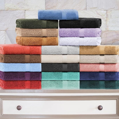 SUPERIOR Egyptian Cotton Pile Heavyweight Bath Sheet, 2 Piece Set, Purple | Highly Absorbent, Ultra Soft Luxury 800 GSM Towel Set for Bathroom, Shower, Hotel Essentials Oversize Plush Madeline Towels