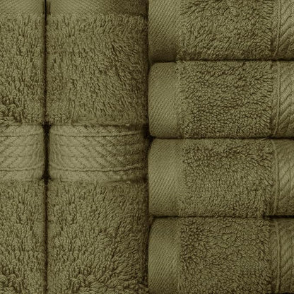 Superior Egyptian Cotton Plush Absorbent, Face Towel Set of 6, Forest Green | Quick Dry, Soft Luxury Towel Set, Bath Essentials for Bathroom, Guest Bath, Spa, 2 Piece Face, Madeline Towels