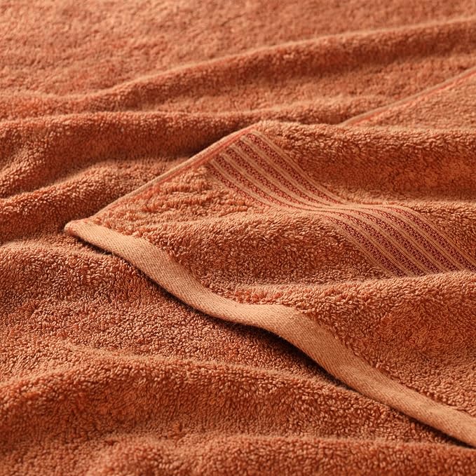 Superior Egyptian Cotton 8-Piece Towel Set, Assorted Towels for Home Bathroom, Master Bath, Decor Essentials, Includes 2 Bath, 2 Hand, 4 Face Towels/Washcloths, Quick Dry, Absorbent, Caramel Brown