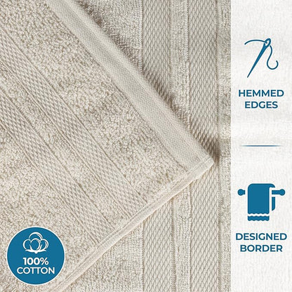 Superior Ultra-Soft 2-Piece Cotton Bath Sheet Set, Perfect for Bathroom Decor, Shower, Spa, Gym, Guest Room, Home Essentials, Daily Use, Soft, Absorbent, Oversized Body Towels - Ivory