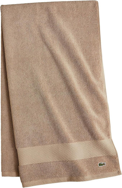 Lacoste Heritage 100% Supima Cotton Bath Sheet, Sand, 35" x 70" – Highly Absorbent & Quick Drying, Premium Super Soft Bath Towel, Bathroom Essential, Gift for All Occasions, Machine Washable