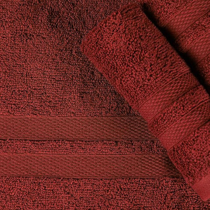 Superior Ultra-Soft 6-Piece Cotton Towel Set, Includes 2 Bath Towels, 2 Hand Towels, and 2 Washcloths for Bathroom, Guest Room, Quick Dry, Daily Use Home Essential Towels - Maroon