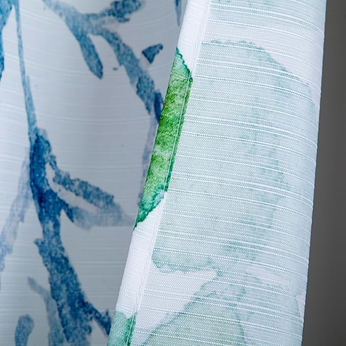 Dainty Home Floral Waterfall 3D Textured Weave Shower Curtain for Bathroom 70" x 72" Water-Resistant Washable Polyester Blend Fabric Bath Curtain, Decorative Bathroom Décor