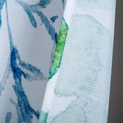Dainty Home Floral Waterfall 3D Textured Weave Shower Curtain for Bathroom 70" x 72" Water-Resistant Washable Polyester Blend Fabric Bath Curtain, Decorative Bathroom Décor