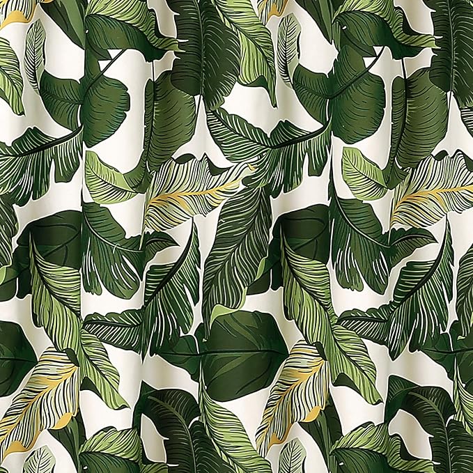 Lush Decor Tropical Paradise Shower Curtain Single 72" W x 72" L Green - Tropical Shower Curtains for Bathroom - Bathroom Curtain - Coastal Decor