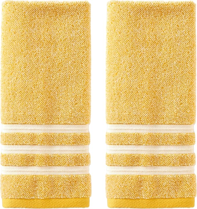 SKL Home Mid-Century Hand Towel Set, Yellow, 2 Count (Pack of 6)