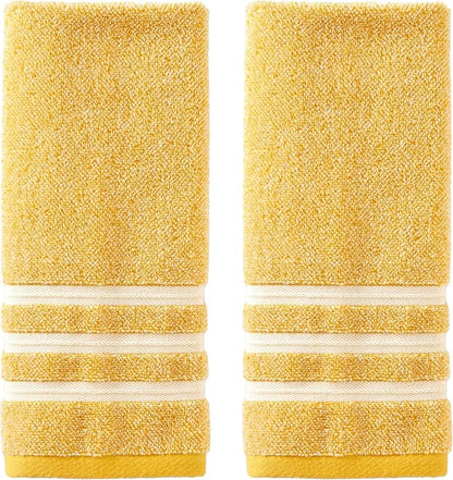 SKL Home Mid-Century Hand Towel Set, Yellow, 2 Count (Pack of 6)