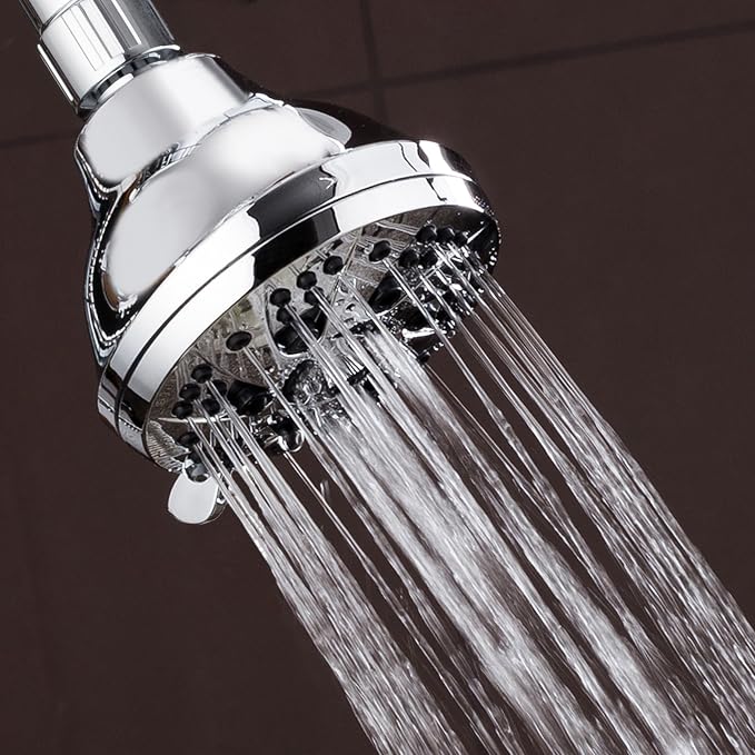 AquaDance Chrome Finish 6-Setting Shower Head for Maximum Power. Enjoy 1.8 GPM Spiral High Performance Luxury Even Under Low Water Pressure