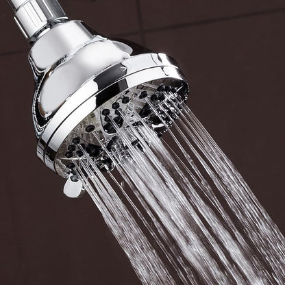 AquaDance Chrome Finish 6-Setting Shower Head for Maximum Power. Enjoy 1.8 GPM Spiral High Performance Luxury Even Under Low Water Pressure