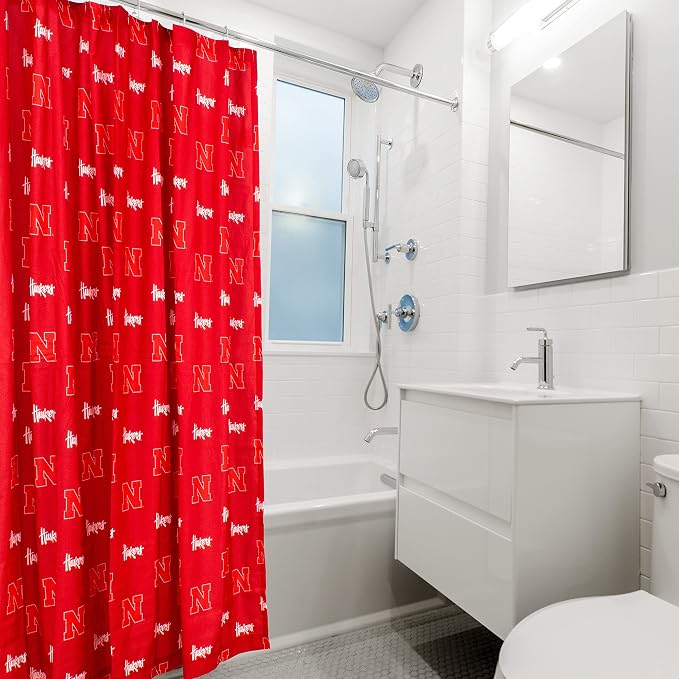 Everything Comfy Nebraska Cornhuskers Bright and Colorful Shower Curtain Cover 70" x 72"