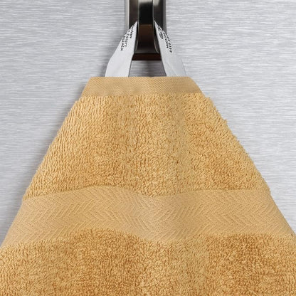 Superior 4-Piece Cotton Bath Towel Set, Towels for Adults, Kids, Fast Drying Body Towels, Shower, Bath, Pool, Guest/Master Bathroom Essentials, Dorm, Home, Apartment, Franklin Collection, Gold