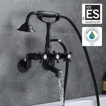 Sumerain Clawfoot Tub Faucet Bronze,Wall Mount Tub Filler in Oil Rubbed Bronze Finish