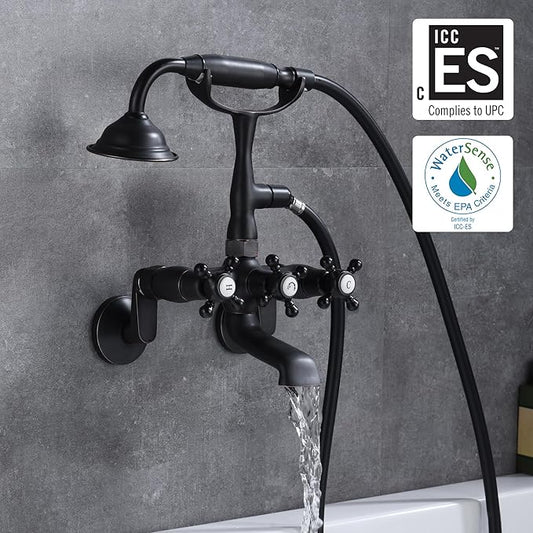 Sumerain Clawfoot Tub Faucet Bronze,Wall Mount Tub Filler in Oil Rubbed Bronze Finish