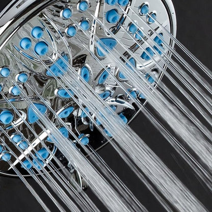 AquaDance 5514 Antimicrobial/Anti-Clog High-Pressure 6-Setting Hand with Microban Nozzle Protection from Growth of Mold, Mildew & Bacteria for Stronger Shower! 4" Wave Blue – 1.8 GPM