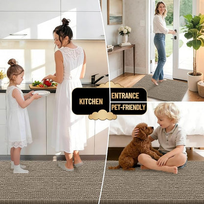 OLANLY Thick Chenille Absorbent Bathroom Rugs Mat 30x20, Warm Taupe | Soft Bath Rugs, Rubber Backing, Machine Wash Dry, Bath Mats for Bathroom, Tub and Shower, Home Decor Accessories