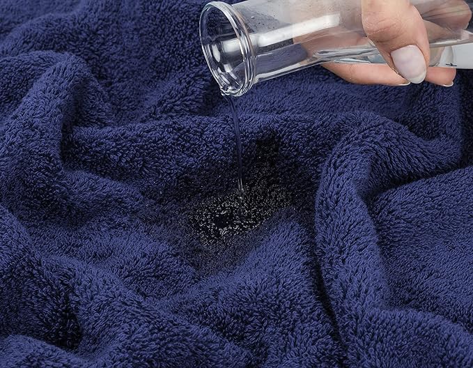 American Soft Linen 100% Cotton 600 GSM Turkish 40x80 Oversized Bath Towel Sheet, Extra Large Adult Towels for Bathroom, Navy Blue Bath Sheet