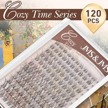 JMS&JMS Venus Lash Clusters Natural Eyelash Clusters Invisible Band | Velour Lashes Natural Lash Clusters Super Thin Band Reusable Soft & Comfortable(Flora,8-18mix-C)