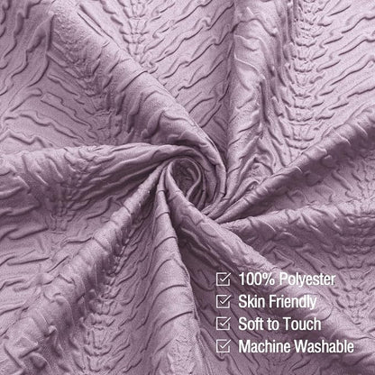 72x78 Long Shower Curtain, Ombre Lavender 3D Embossed Half Bath Curtain