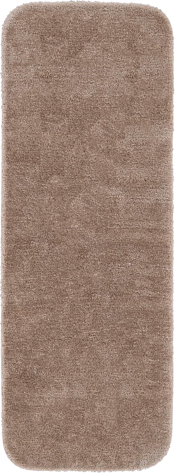 Garland Rug Traditional 22 in. x 60 in. Plush Nylon Washable Bath Rug Runner Taupe