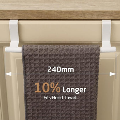 KES Over Cabinet Door Towel Bar Fit 1" Thick, Kitchen Towel Holder, White | Anti-Wobble Stable Fit, Scratchproof, Kitchen Towel Rack for Dish Hand Towels, Cabinet Towel Holder, 2 Pack, KTH500S26-WH-P2