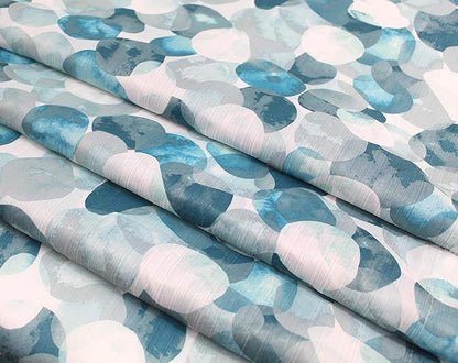 Serafina Home Mineral Blue Teal Modern Fabric Shower Curtain for Bathroom: Cascading Water Splash Pattern of Turquoise, Aqua, and White