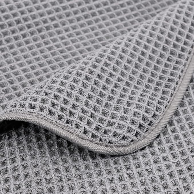 POLYTE 430 GSM Poly Blend Microfiber Quick Dry Waffle Bath Towel, 30x60 in | 4 Pack, Oversize, Lint Free, Body Towel