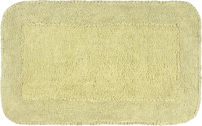 Home Weavers Radiant Collection 100% Cotton Bathroom Rugs Set, Machine Washable Rug, Extra Soft and Absorbent Bath Rug, Kitchen Mat, Bath Mat Set, Bath Floor Mat Non Slip, 24"x40" Rectangle, Green