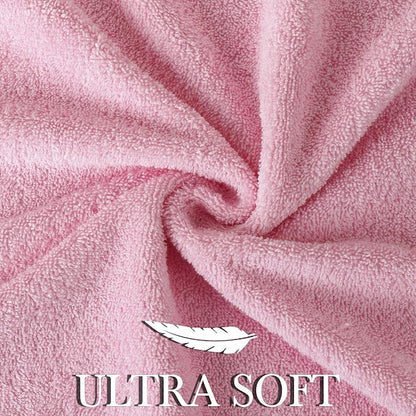 CRAFTBERRY- 6 Piece Cotton Bath Towel Set- 2 Bath - 2 Hand - 2 Face, Pink | 100% Cotton • Thick & Plush • Hotel Quality • Ultra Soft • Highly Absorbent • Quick Dry • Low Lint • Machine Washable