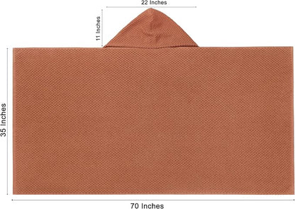 COTTON CRAFT Hooded Bath Towel for Adults – 2 Pack 100% Cotton Bath Sheet | Waffle Weave Oversized 35x70 inch Ringspun Terry Bath Wrap with a hood - Soft Super Absorbent Quick Dry – 450 GSM – Mocha