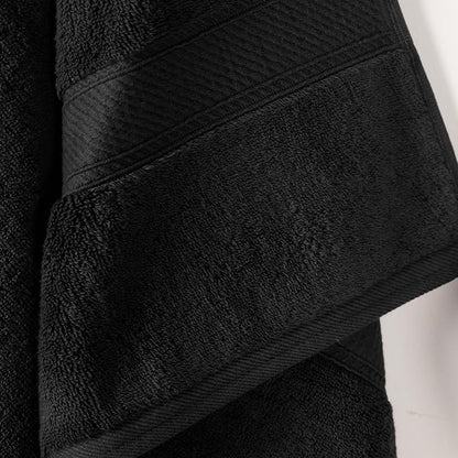 SUPERIOR Egyptian Cotton Plush & Absorbent, Bath Towel Set of 2, Black | Quick Dry, Soft Luxury Towel Set, Bath Essentials for Bathroom, Guest Bath, Spa, 2 Piece Bath, Madeline Towels