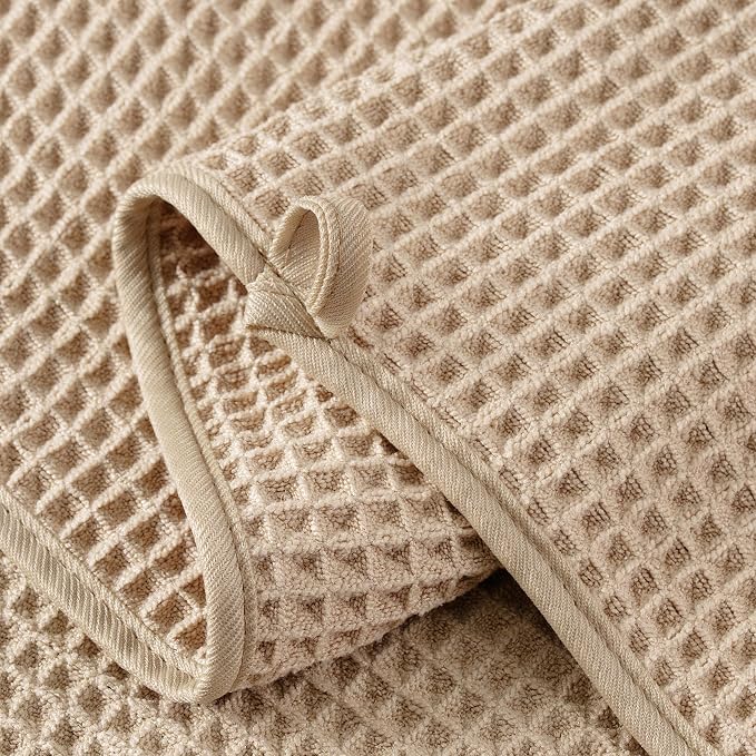 MICROFI New Microfiber Waffle Bath Towels, 2 Pieces, Oversized, Soft, Absorbent, Fast Drying, Lint Free 430 GSM (30''x60''/76cm x 152cm)