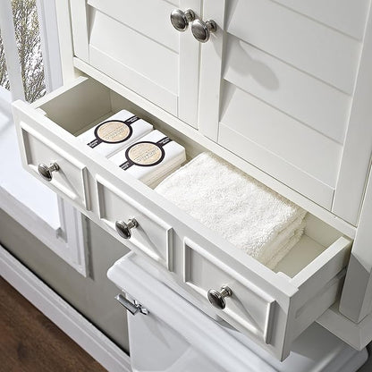 Crosley Furniture Lydia Wall Mounted Bathroom Storage Medicine Cabinet with a Drawer and Shelves, White