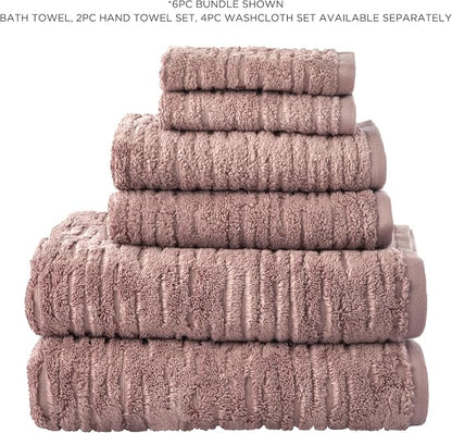 SKL Home CloudSoft 100% Cotton Luxury 4-Piece Bath Towel Set, Clay | Premium spa-level quality. 600 GSM weight. Ultra plush & absorbent.
