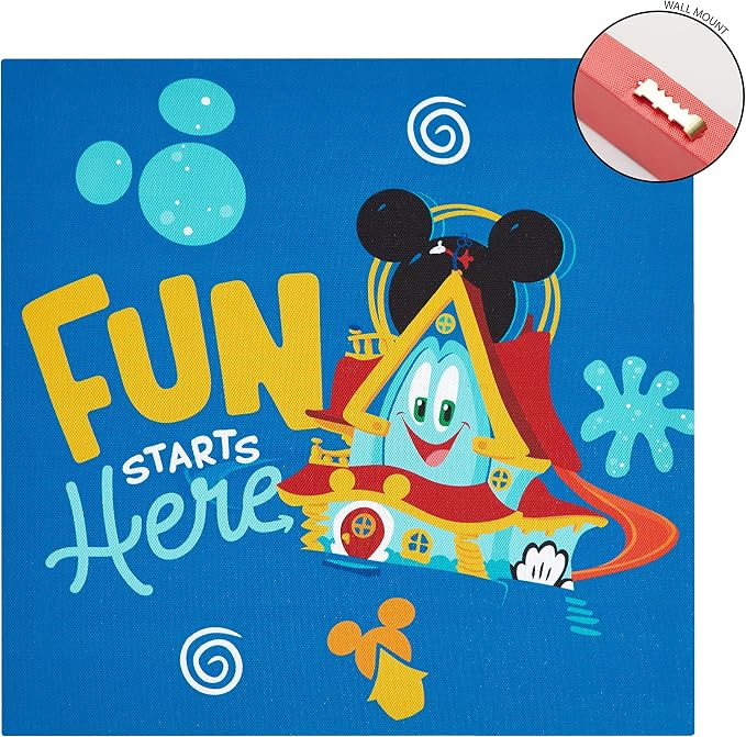 Idea Nuova Disney Mickey Mouse 4 Pack Canvas LED Wall Art Set,Childrens Wall Hanging Décor,Each Piece 11"x11"
