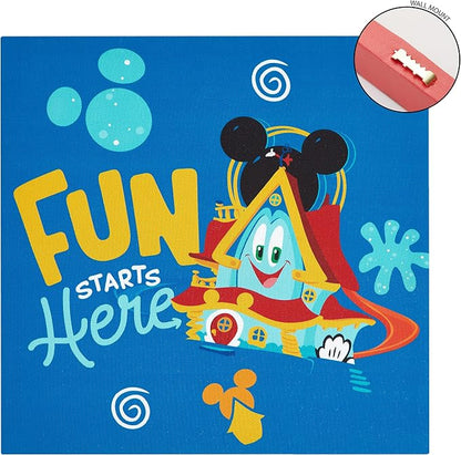 Idea Nuova Disney Mickey Mouse 4 Pack Canvas LED Wall Art Set,Childrens Wall Hanging Décor,Each Piece 11"x11"