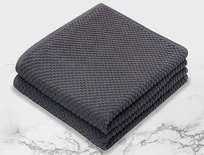 COTTON CRAFT Waffle Bath Sheets - Set of 2 Luxury Euro Spa Waffle Weave Bath Sheet Towels - 100% Ringspun Cotton Bath Sheet - Absorbent Quick Dry Bath Towel Sheet - Oversized 35 inch x 70 inch - Grey