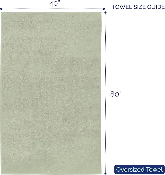Elegant Comfort Premium Super Soft Highly Absorbent 1 Piece Oversized Bath Sheet - 40" x 80" inch, Luxurious Hotel Spa Quality 100% Turkish Cotton Extra Large Bath Towels for Adults, Mint Green