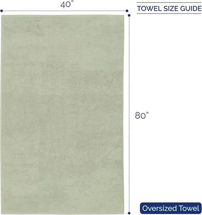 Elegant Comfort Premium Super Soft Highly Absorbent 1 Piece Oversized Bath Sheet - 40" x 80" inch, Luxurious Hotel Spa Quality 100% Turkish Cotton Extra Large Bath Towels for Adults, Mint Green