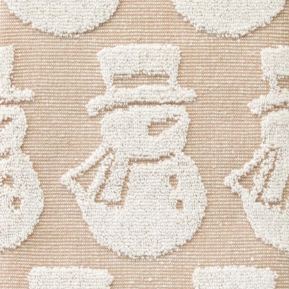 SKL Home Christmas/Winter Snowman Hand Towel Set-2pc, Jacquard, Tan | 100% Cotton. Soft, absorbent & reversible. Great for use in the bathroom, kitchen, or bar & gifting.
