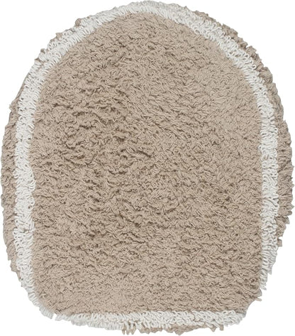 Home Weavers Allure Collection Toilet Lid Seat Cover, Elastic Edges, 100% Cotton Soft Universal Fit for Standard Oblong Round Elongated Bath Room Bowl Lids, Washable, 18"x18" Toilet Lid Cover, Linen