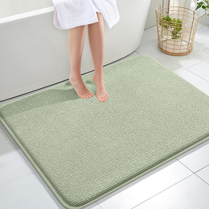 OLANLY Memory Foam Large Bathroom Rug 40x32, Absorbent Bath Mat, Sage Green | Soft Quick Dry Bath Rugs, Non-Slip Carpet, Machine Washable Mat for Bathroom Floor, Tub and Shower, Home Decor Accessories